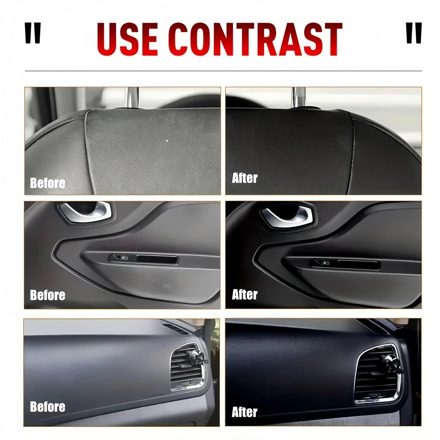 DOEYVOSE Car Interior Cleaning Cream, 2 Counts/Set Car Seat Cleaning Polishing Cream with Sponge, Professional Car Interior Care Product