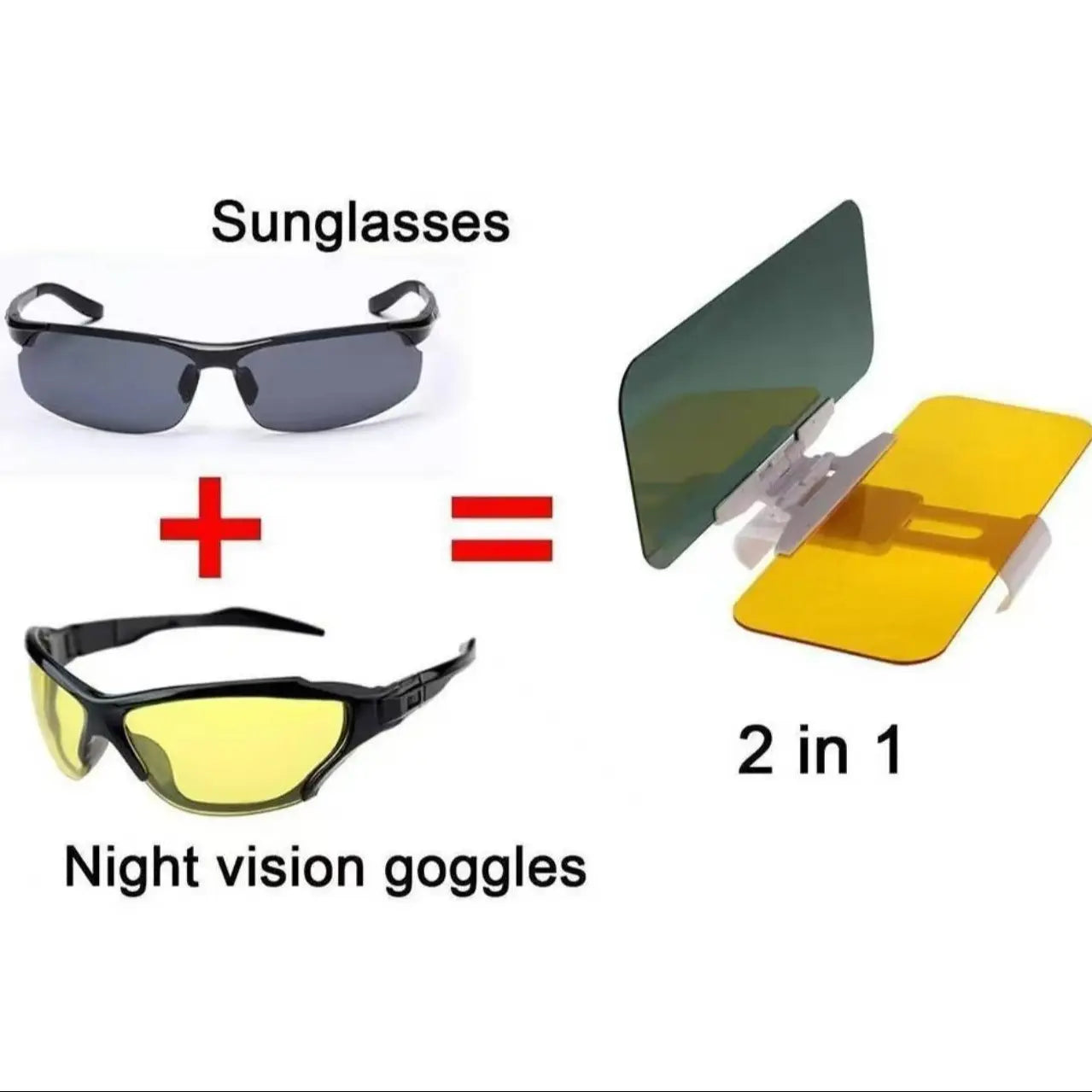 Car Sunshade Extender, 2-In-1 Design for Day and Night Use, Anti-Glare, UV Protection, Retractable Sunshade, Windshield Sun Shade Hdautomobile
