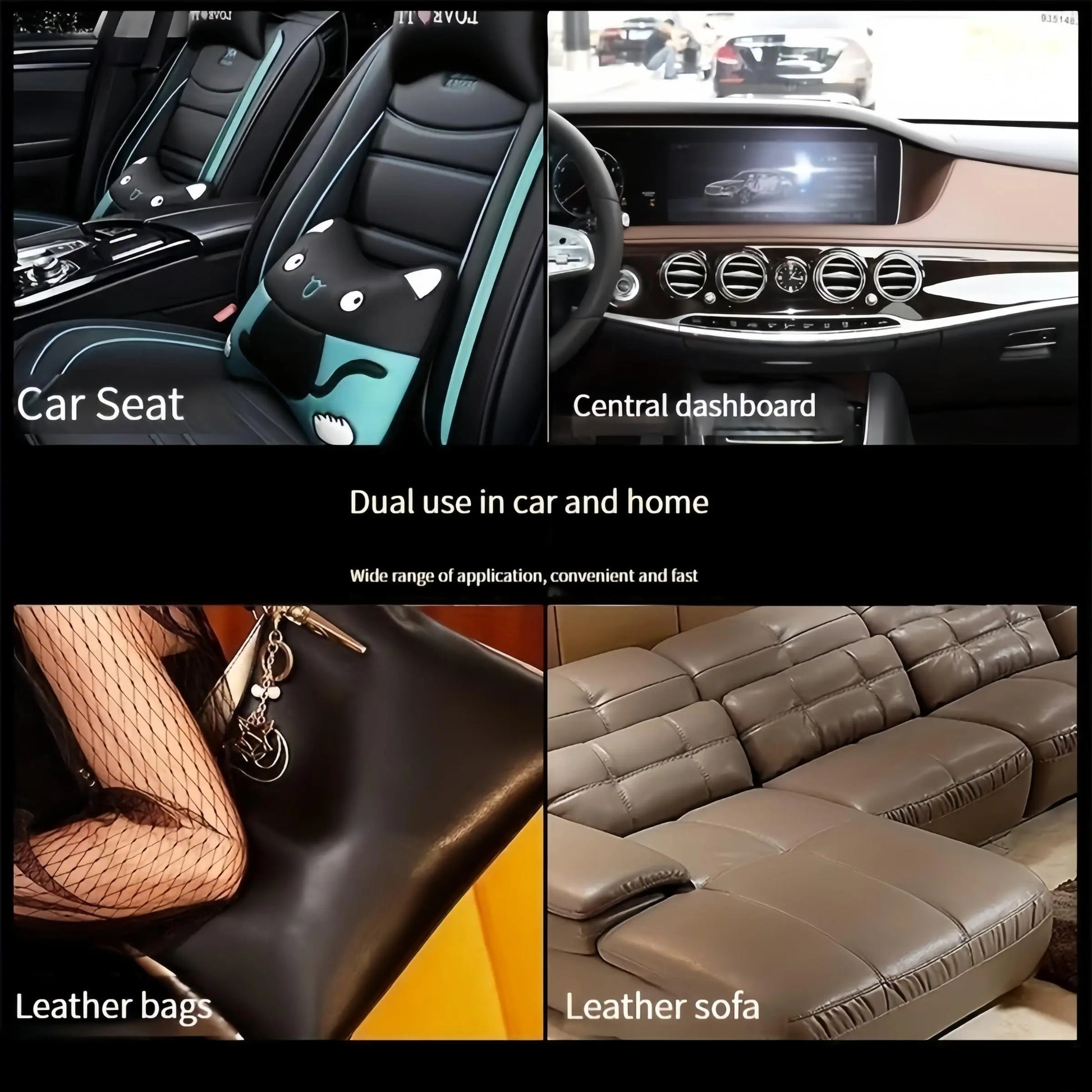 DOEYVOSE Car Interior Cleaning Cream, 2 Counts/Set Car Seat Cleaning Polishing Cream with Sponge, Professional Car Interior Care Product